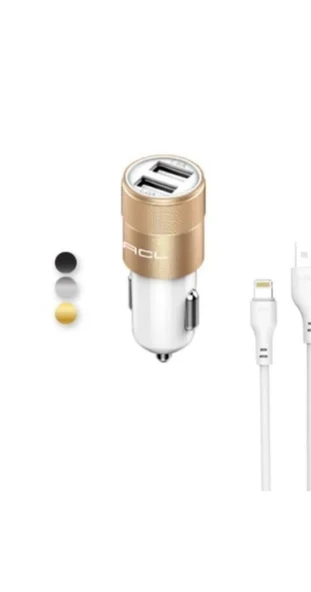 ACL AC-06 2.1A, 10Watt 2xUSB 1mt Mikro Kablo Araç İçi Şarj ürün görseli 1