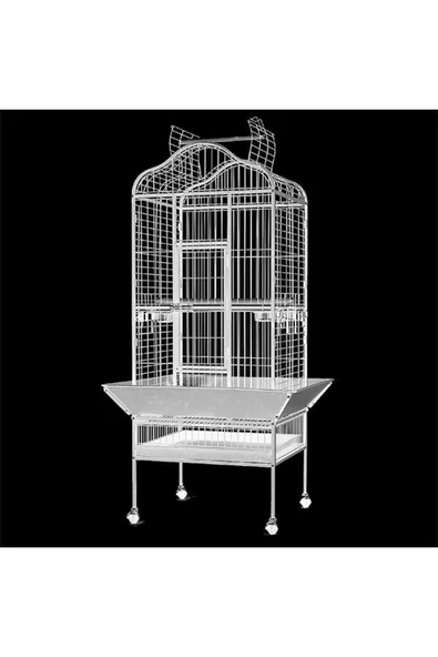 Dayang A14 Ayaklı Üstten Açılır Papağan Eğitim Kafesi Beyaz 61x56x156 Cm