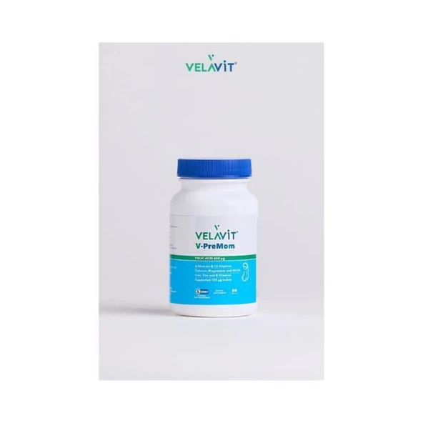Velavit V-PreMom Folic Acid 600 uq 30 Kapsül - Resim 2