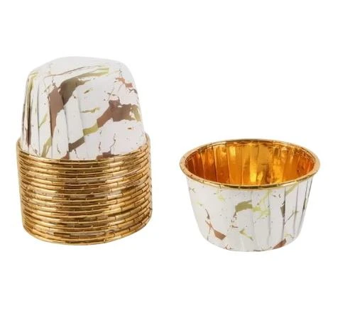 Cupcake/Muffin /Suffle Kek Kapsülü Mermer Desenli 50 Li - Resim 2
