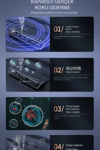 QASUL Çok Fonksiyonlu Akıllı Sprey Araba Koku Geçici Park Numaratör  Araba Ortam Işığı İç Süslemeleri 2 ADET KOKU HEDİYELİ - 8