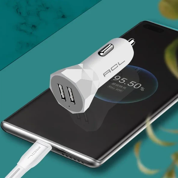 ACL AC-89 2.4A 2xUSB 1mt Mikro Kablo Araç İçi Şarj - Resim 2