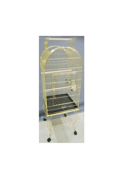 QHPet Sehpalı Papağan Kafesi Gold (51x51x152)