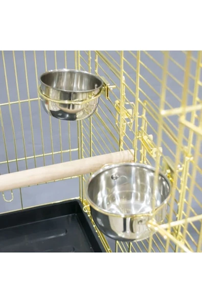 QHPet Sehpalı Papağan Kafesi Gold (51x51x152) - 2
