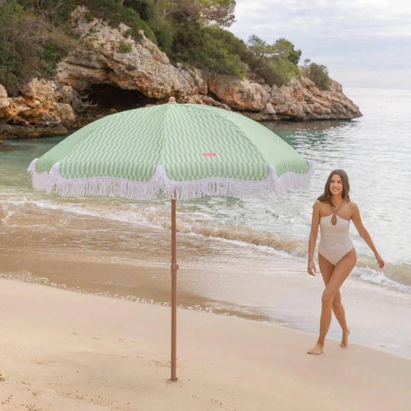 CARAMEL-CIZGILI YESIL SEMSIYE PUSKULLU - 5