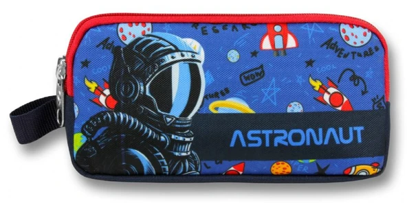 Ümit Çanta Erkek Çocuklar İçin İki Bölmeli Astronot Baskılı Kalemlik - Lacivert Mavi - 5008 - Resim 3