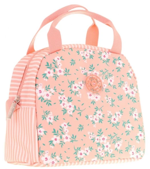 Kaukko Kız Çocuklarına Özel Somon Çiçek Baskılı Beslenme Çantası (Isı Yalıtımlı) (K9070) ürün görseli