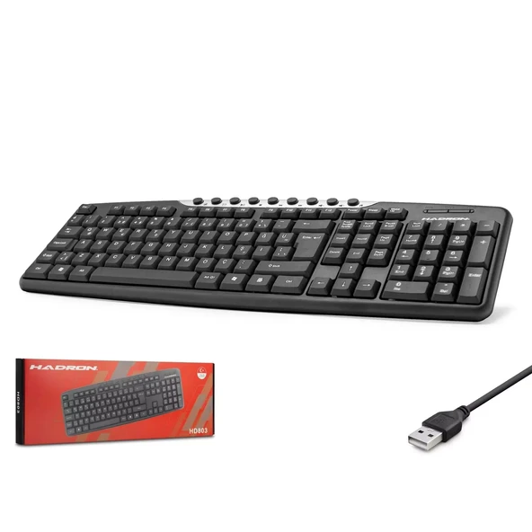 Hadron Hd803 Kablolu Multimedia Klavye Q Siyah ürün görseli