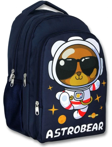 Ümit Çanta 5045 Lacivert Beyaz Üç Gözlü Erkek Çocuk Okul Çantası -Astronot Ayıcık ürün görseli