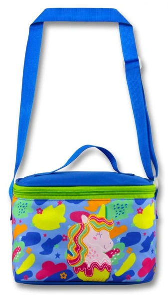 Ümit Çanta Termoslu/Isı Yalıtımlı Beslenme Çantası - 5037 - Dondurma ve Unicorn, Mavi Yeşil (Kız Çocuk) - 2