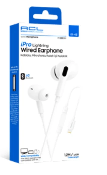 ACL K1-43 Lightning Jack Girişli Kumandalı Kulaklık Kablolu - Resim 5