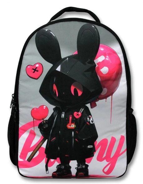 Ümit Çanta Erkek Çocuk Okul Sırt Çantası - Bunny - Siyah Pembe - 5106 (7 Yaş ve Üzeri) - Resim 2