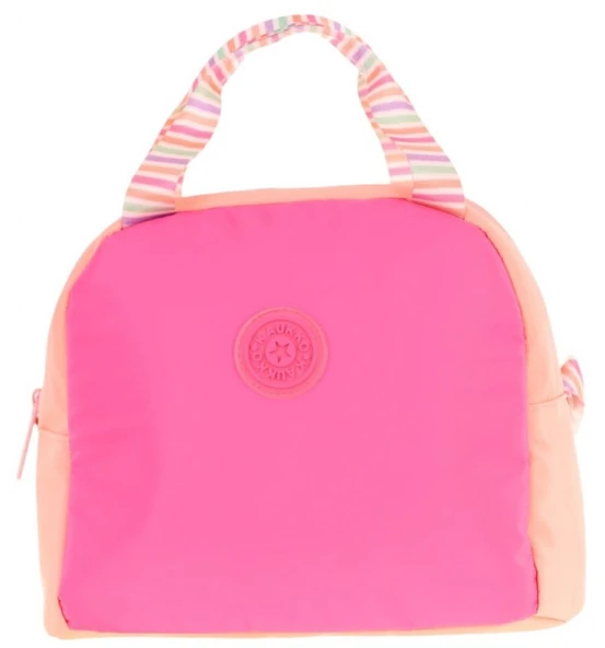 Kaukko Kız Çocuklarına Özel Pembe Somon İki Renkli Beslenme Çantası (Isı Yalıtımlı) (K9064) - Resim 2