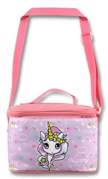Ümit Çanta Termoslu/Isı Yalıtımlı Beslenme Çantası - 5016 - Gökkuşağı Unicorn, Turkuaz Pembe (Kız Çocuk) - 2