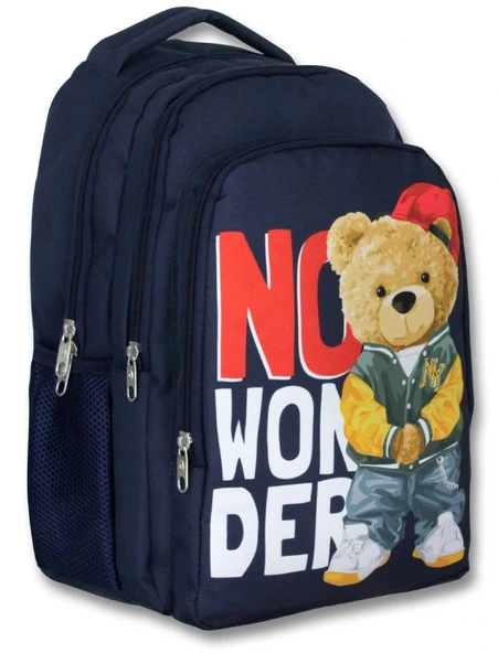 Ümit Çanta 5033 Lacivert Beyaz Üç Gözlü Erkek Çocuk Okul Çantası -Hiphop Ayıcık ürün görseli