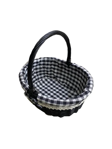 SİYAH SEPET OVAL ORT 32 X 14 X 25 CM - 1