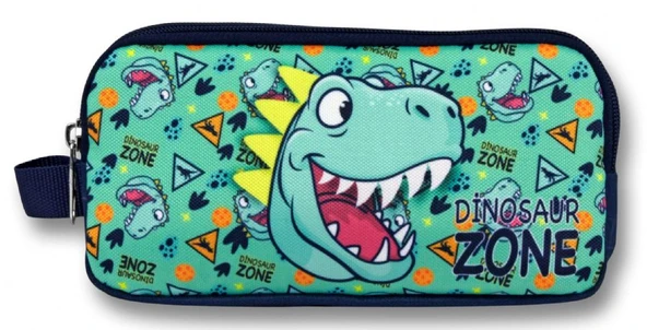 Ümit Çanta Yeşil Lacivert Dinazor Desenli Kalem Çantası - Erkek Çocuk - 5020 - Resim 2