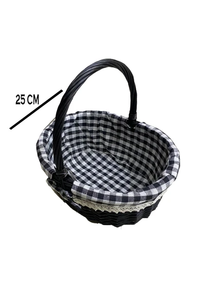 SİYAH SEPET OVAL ORT 32 X 14 X 25 CM - 2