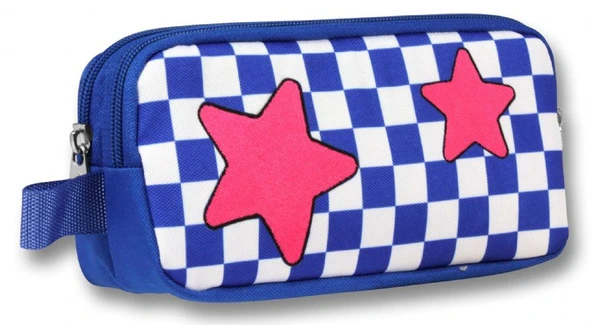 Ümit Çanta 5087 (Yıldız Desenli - Mavi Kırmızı Renkli) Kız Çocuk Kalem Çantası ürün görseli