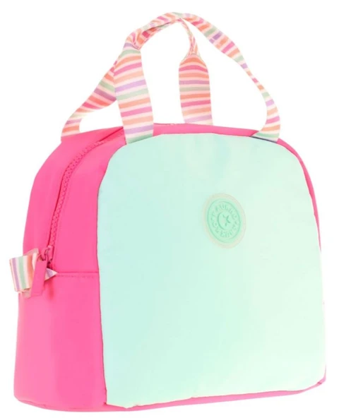 Kaukko Kız Çocuklarına Özel Pembe Turkuaz İki Renkli Beslenme Çantası (Isı Yalıtımlı) (K9065) ürün görseli