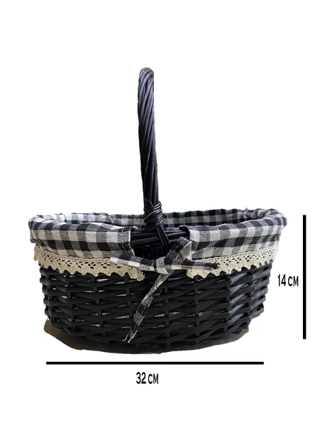 SİYAH SEPET OVAL ORT 32 X 14 X 25 CM - 4