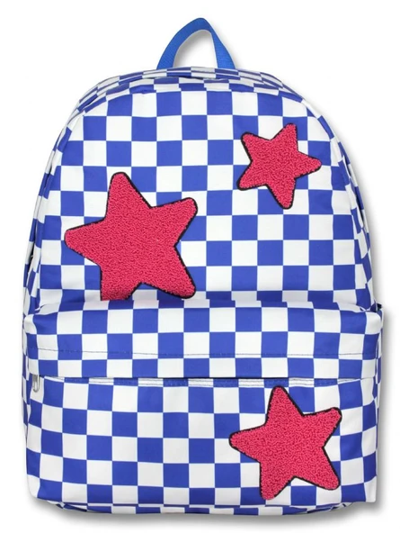 Ümit Çanta Kız Çocuklar İçin Mavi Kırmızı Renkli Yıldız Baskılı Okul Çantası - 5086 - Nakışlı Yıldız Baskılı - Resim 2