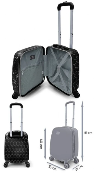 Coral High Erkek Çocuk Siyah Beyaz Futbol Desenli Çocuk Valizi ve Seyahat/Spor Çantası Seti - Resim 2