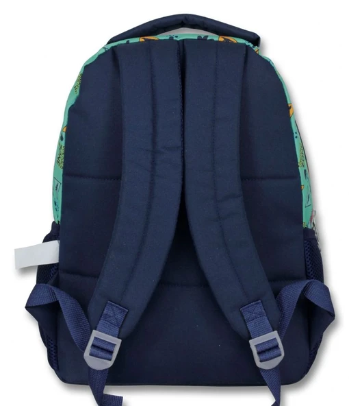 Cennec 5018 (Dinazor - Yeşil Lacivert - Erkek Çocuk) Okul Çantası - Dinazor Diş Detayı - Resim 3