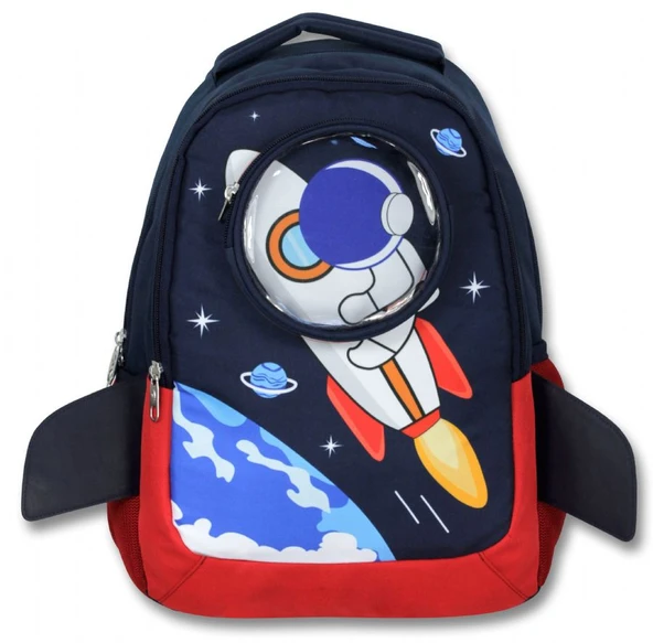 Cennec 5042 (3D Astronot - Lacivert Kırmızı - Erkek Çocuk) Okul Çantası - Resim 2