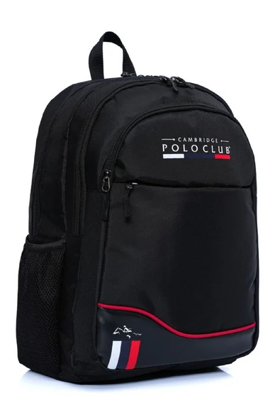 Cambridge Polo Club Siyah Dört Bölmeli Erkek/Erkek Çocuk Okul, Günlük ve Seyahat Sırt Çantası - PLCAN2154-001 - Resim 2