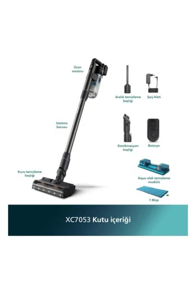 Philips 7000 Serisi Aqua XC7053/01 Şarjlı Dikey Süpürge Teşhir - Resim 2