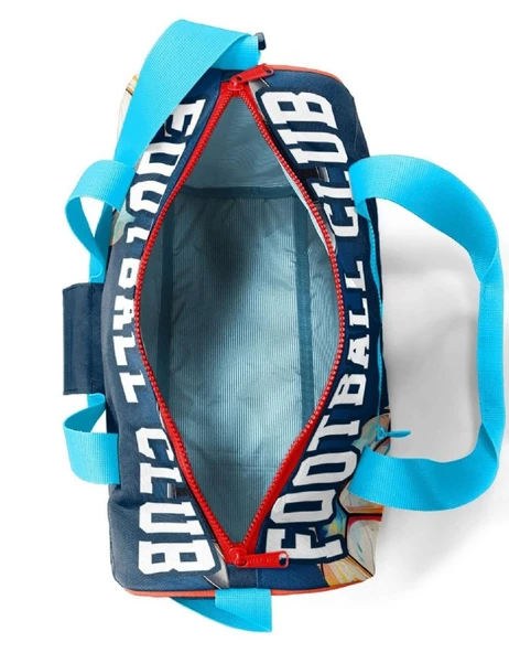 Coral High Erkek Çocuk Spor ve Seyahat Çantası - Lacivert Yeşil Futbol Desenli - 27525 - Resim 3