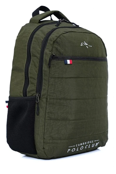 Cambridge Polo Club Minimalist Tasarım Haki Unisex Okul Günlük Seyahat Sırt Çantası - PLCAN2166-016 - Resim 2