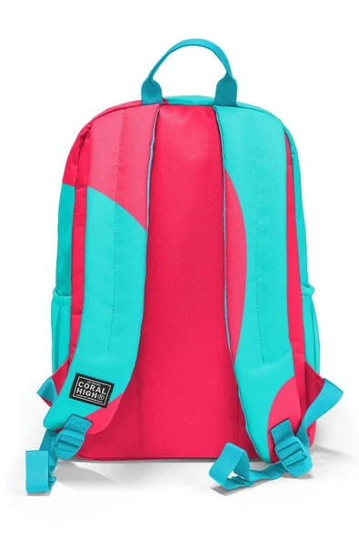 Coral High Neon Mercan Turkuaz Desenli 3'lü Okul Çanta Seti SET0123685 - Kız - Resim 4