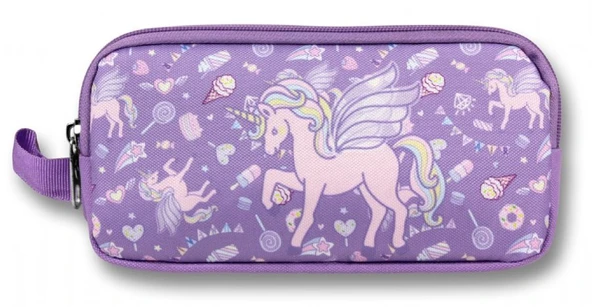 Ümit Çanta 5029 (Unicorn Pegasus Desenli - Lila Renkli) Kız Çocuk Kalem Çantası - Resim 2