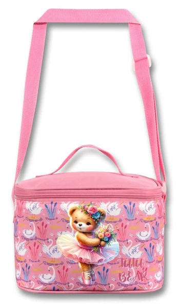 Ümit Çanta 5001 Isı Yalıtımlı Kız Çocuk (Balerin Ayıcık Baskılı, Pembe Renkli) Beslenme Çantası - 2