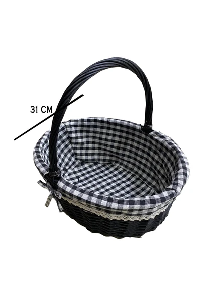 SİYAH SEPET OVAL BYK 40 X 31 X 17 CM - 4