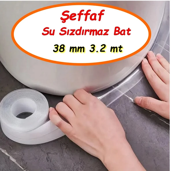Şeffaf Süper Güçlü Yapıştırıcı Su Sızdırmaz Bant Küvet Lavabo Klozet Banyo Mutfak Kenar Bant Küf Önleyici - Resim 2