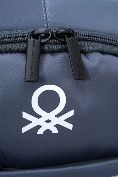 United Colors Of Benetton Unisex Çocuk/Yetişkin Okul Günlük ve Seyahat Sırt Çantası - Gri - 20972 - Resim 2