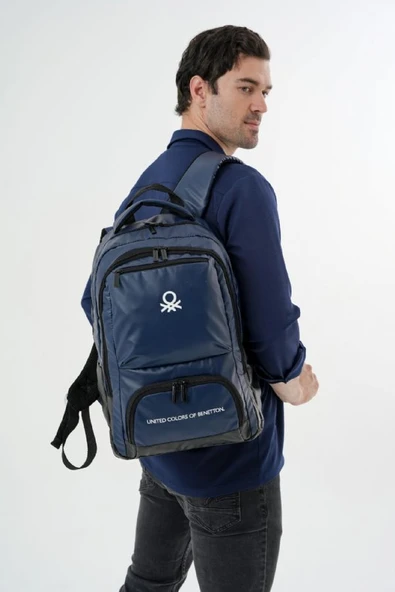 United Colors Of Benetton Unisex Okul, Günlük ve Seyahat Sırt Çantası - Lacivert - 20875 - Resim 6