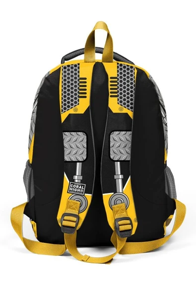 Coral High Kids Sarı Siyah Robot Desenli 3'lü Okul Çanta Seti SET0114424 - Erkek - Resim 3
