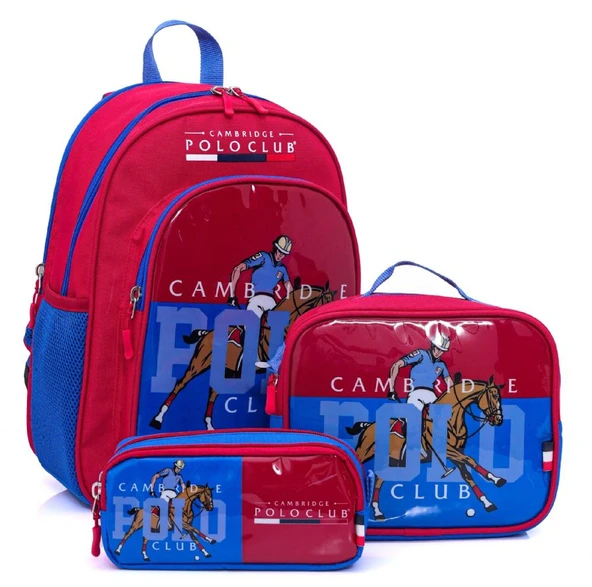 Cambridge Polo Club Riders Edition 3'lü Erkek İlkokul Çanta Seti - Saks Mavi - PLCAN2114 ürün görseli