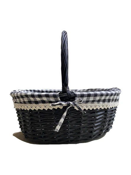 SİYAH SEPET OVAL BYK 40 X 31 X 17 CM - 1