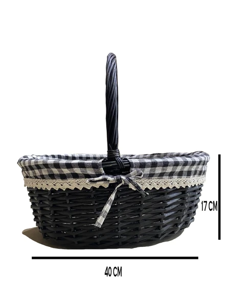 SİYAH SEPET OVAL BYK 40 X 31 X 17 CM - 2