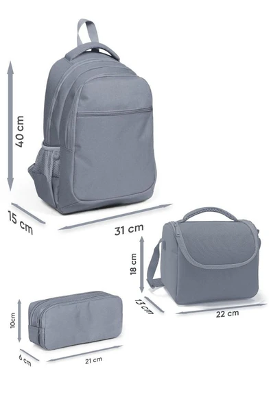 Coral High Kids Kırmızı Yeşil Karpuz Desenli 3'lü Okul Çanta Seti SET0114428 - Erkek - Resim 2