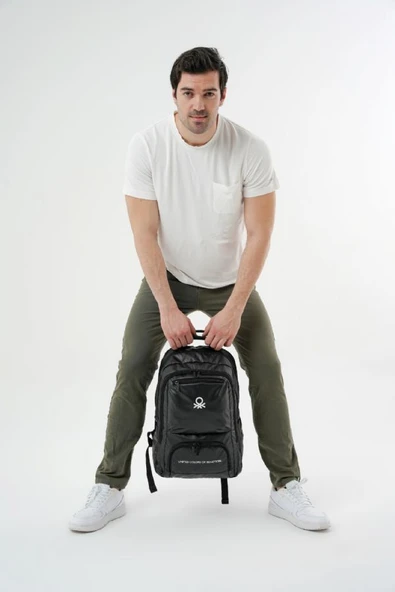 United Colors Of Benetton Unisex Okul, Günlük ve Seyahat Sırt Çantası - Siyah - 20871 - Resim 5