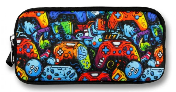Ümit Çanta Mavi Turuncu Oyun Konsolu Desenli Kalem Çantası - Erkek Çocuk - 5093 - Resim 2