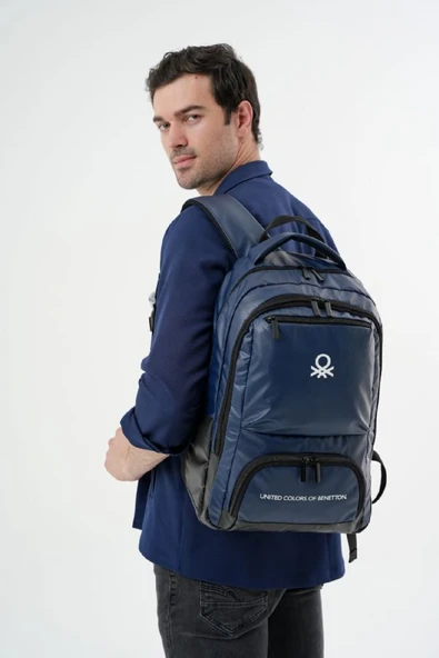United Colors Of Benetton Unisex Okul, Günlük ve Seyahat Sırt Çantası - Lacivert - 20875 - Resim 5