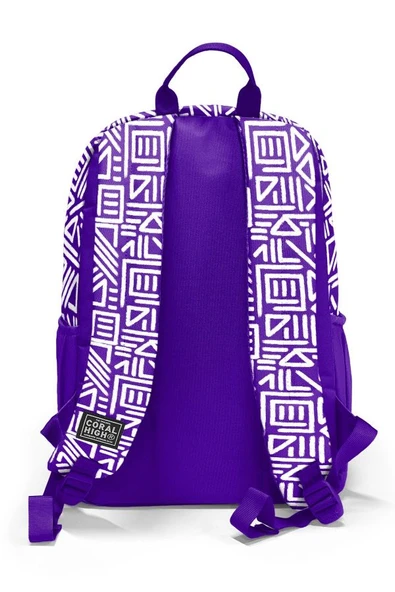 Coral High Mor Beyaz Geometrik Desenli 3'lü Okul Çanta Seti SET0123683 - Kız - Resim 4