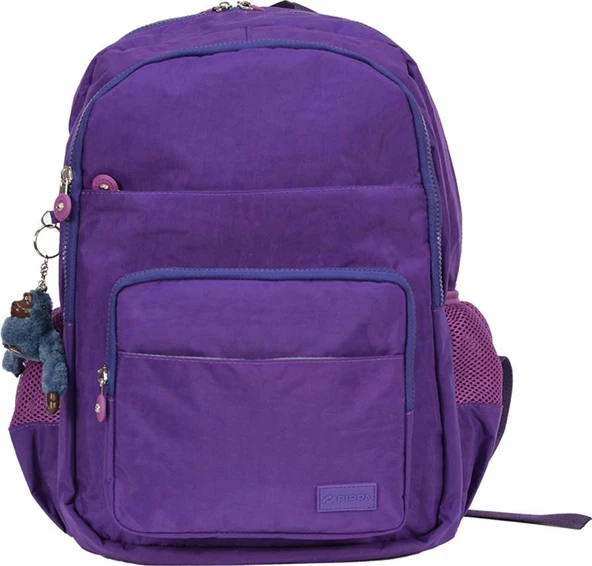Pippa Koral Krinkıl Kumaş Kız Çocuk Dört Bölmeli Okul ve Günlük Sırt Çantası - CNT8025-08 ürün görseli